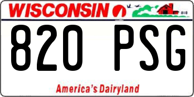 WI license plate 820PSG