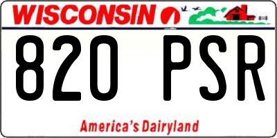 WI license plate 820PSR