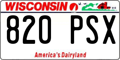 WI license plate 820PSX