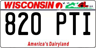 WI license plate 820PTI