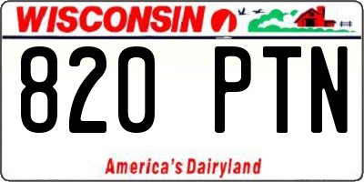 WI license plate 820PTN