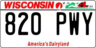 WI license plate 820PWY