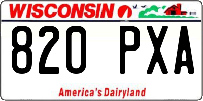 WI license plate 820PXA