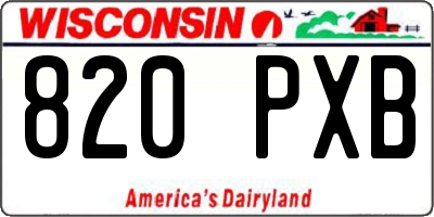 WI license plate 820PXB