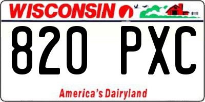 WI license plate 820PXC