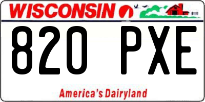 WI license plate 820PXE
