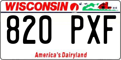 WI license plate 820PXF