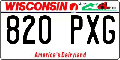WI license plate 820PXG