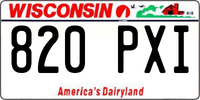 WI license plate 820PXI