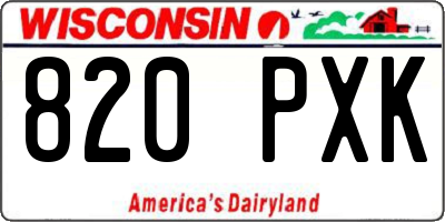 WI license plate 820PXK