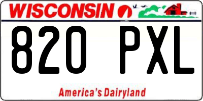 WI license plate 820PXL