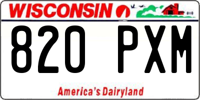 WI license plate 820PXM