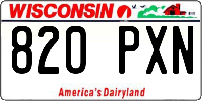 WI license plate 820PXN