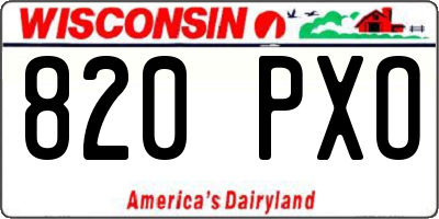 WI license plate 820PXO