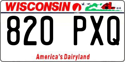 WI license plate 820PXQ