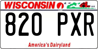 WI license plate 820PXR