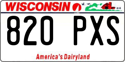 WI license plate 820PXS