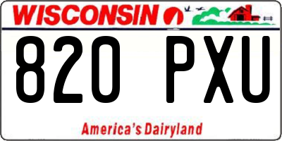 WI license plate 820PXU
