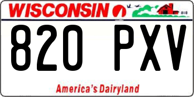 WI license plate 820PXV