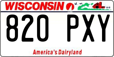 WI license plate 820PXY