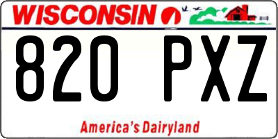 WI license plate 820PXZ