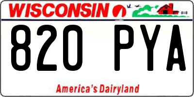 WI license plate 820PYA