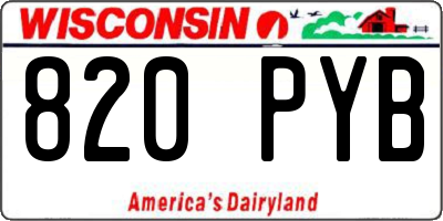 WI license plate 820PYB