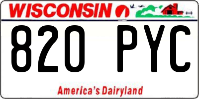 WI license plate 820PYC