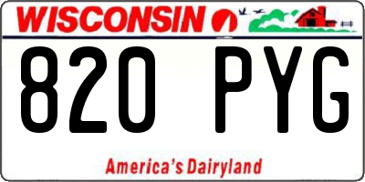 WI license plate 820PYG