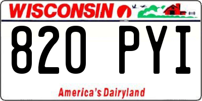 WI license plate 820PYI