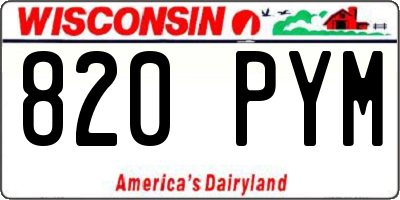 WI license plate 820PYM