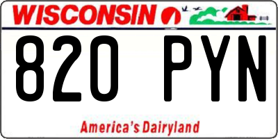 WI license plate 820PYN