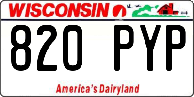 WI license plate 820PYP