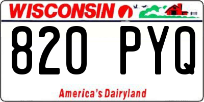 WI license plate 820PYQ