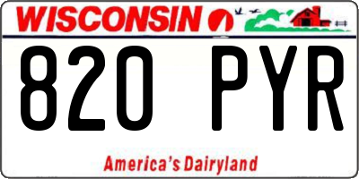 WI license plate 820PYR
