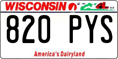 WI license plate 820PYS