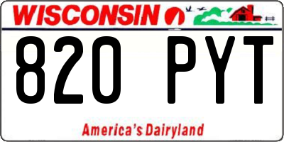 WI license plate 820PYT
