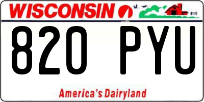 WI license plate 820PYU