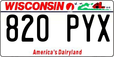 WI license plate 820PYX