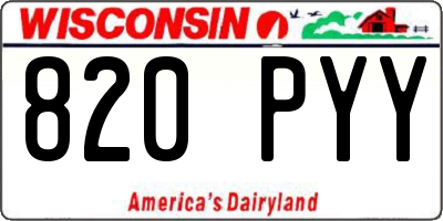 WI license plate 820PYY