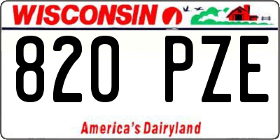 WI license plate 820PZE