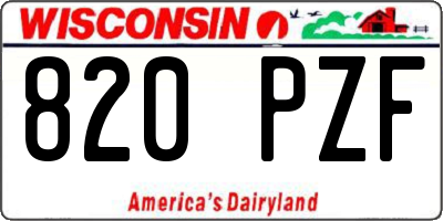 WI license plate 820PZF