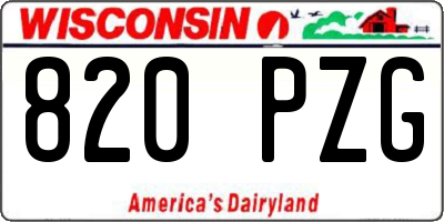 WI license plate 820PZG