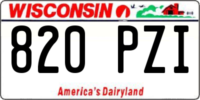 WI license plate 820PZI
