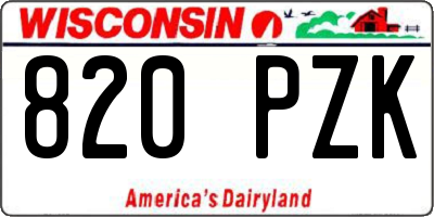 WI license plate 820PZK