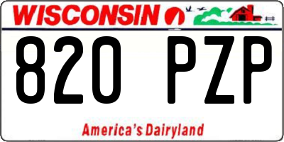 WI license plate 820PZP