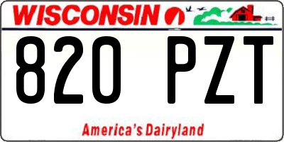 WI license plate 820PZT