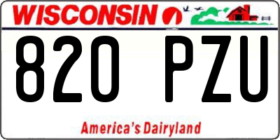 WI license plate 820PZU