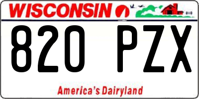 WI license plate 820PZX
