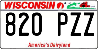 WI license plate 820PZZ
